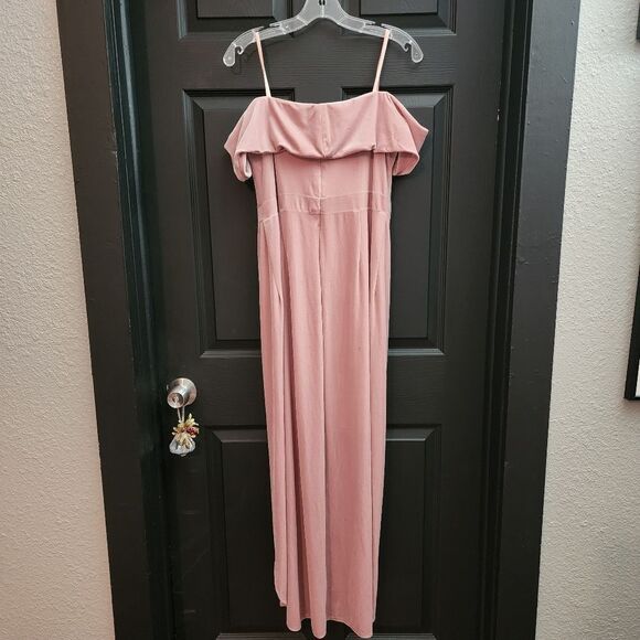 BHLDN Sz. 14 New Edison Velvet Bridesmaid Dress in Blush Mother of the Bride - Picture 8 of 15